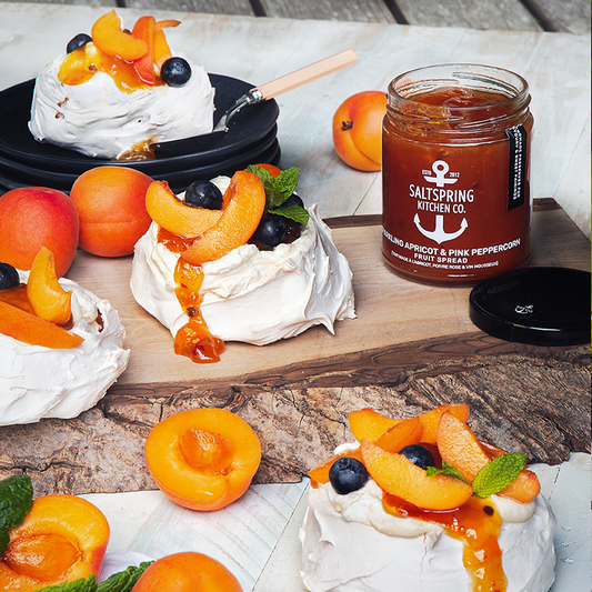 Mini Apricot Pavlovas with Coconut Whip