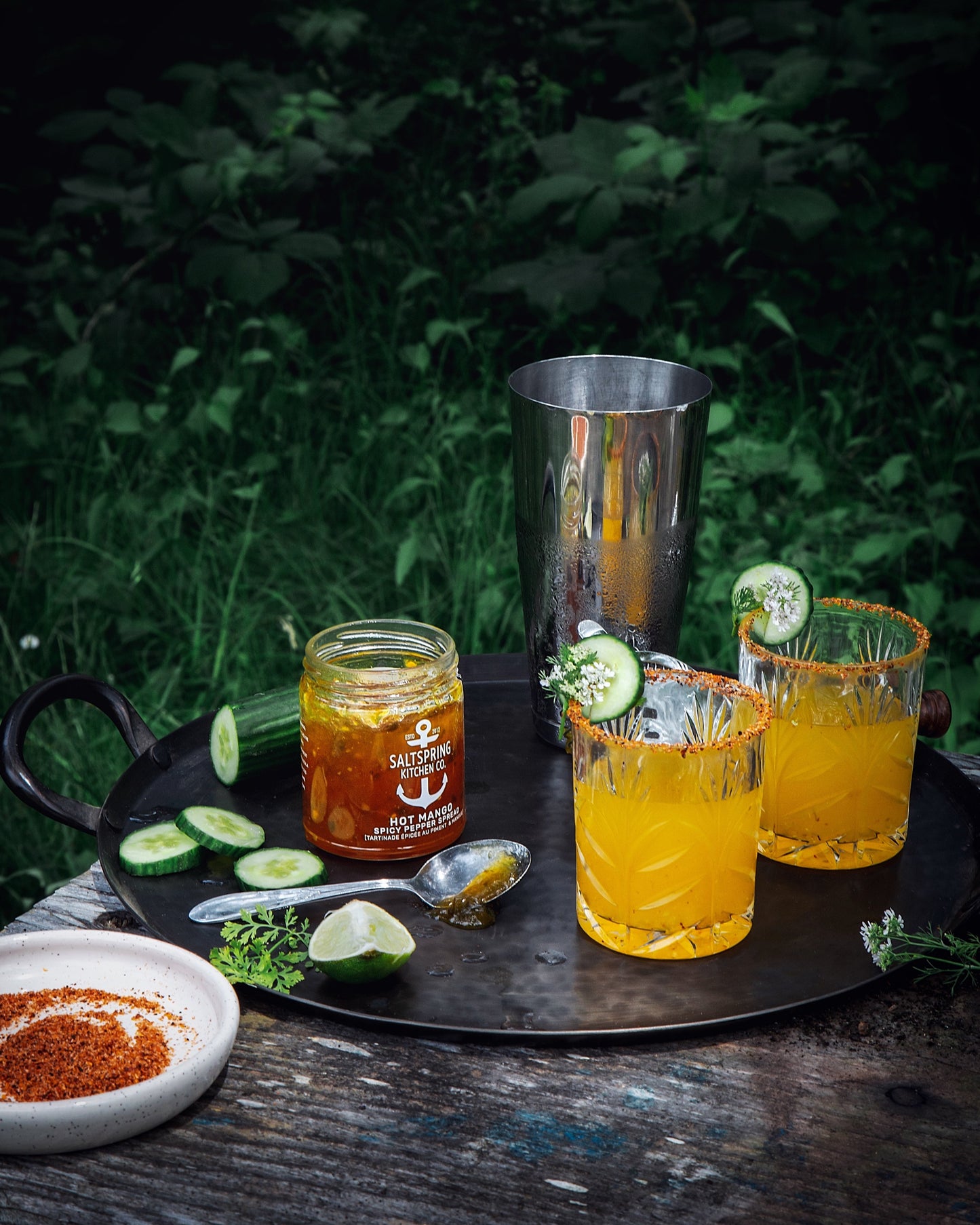 Salt Spring Kitchen Company Hot Mango Spicy Pepper Spread with Mango Margaritas