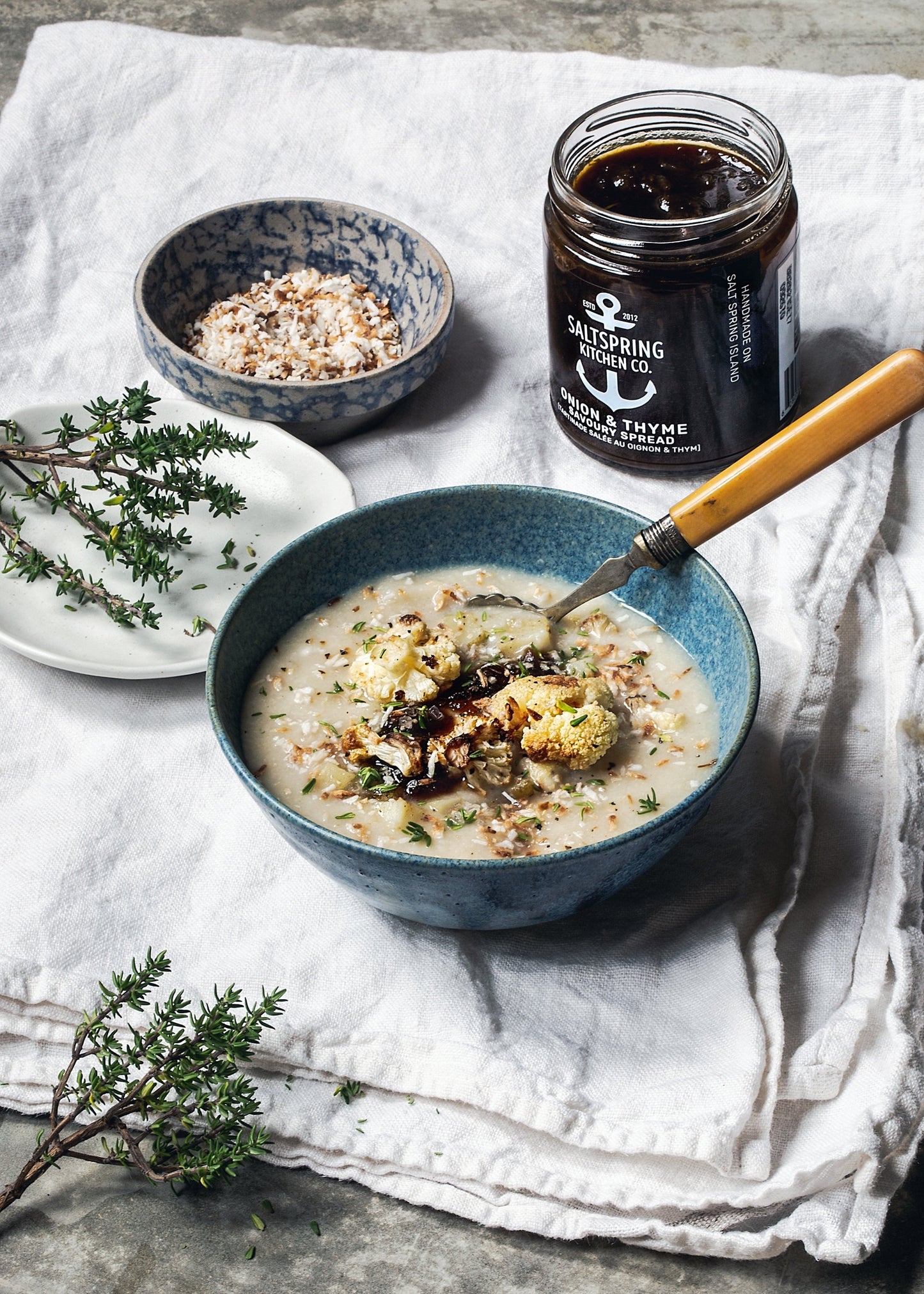 Salt Spring Kitchen Company Onion Thyme Savoury Spread with Cauliflower Chowder