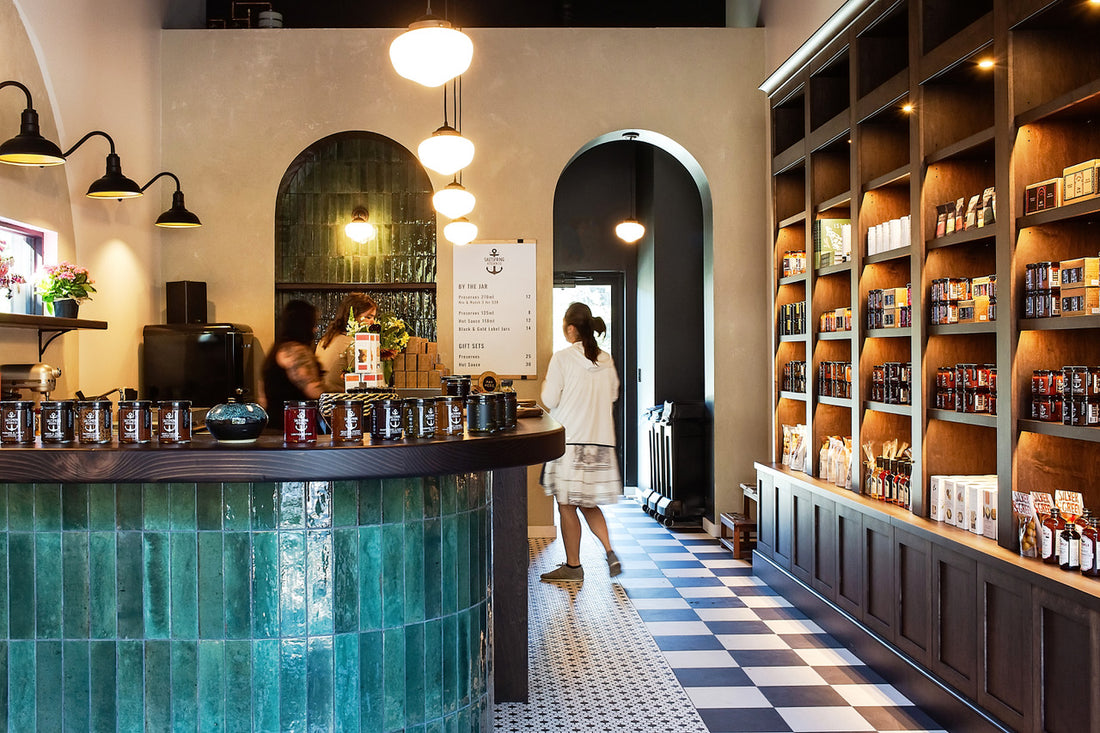 Saltspring Kitchen Company Tasting Room and Retail Space with people and products