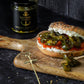Salt Spring Kitchen Company Candied Jalapeños on a bagel