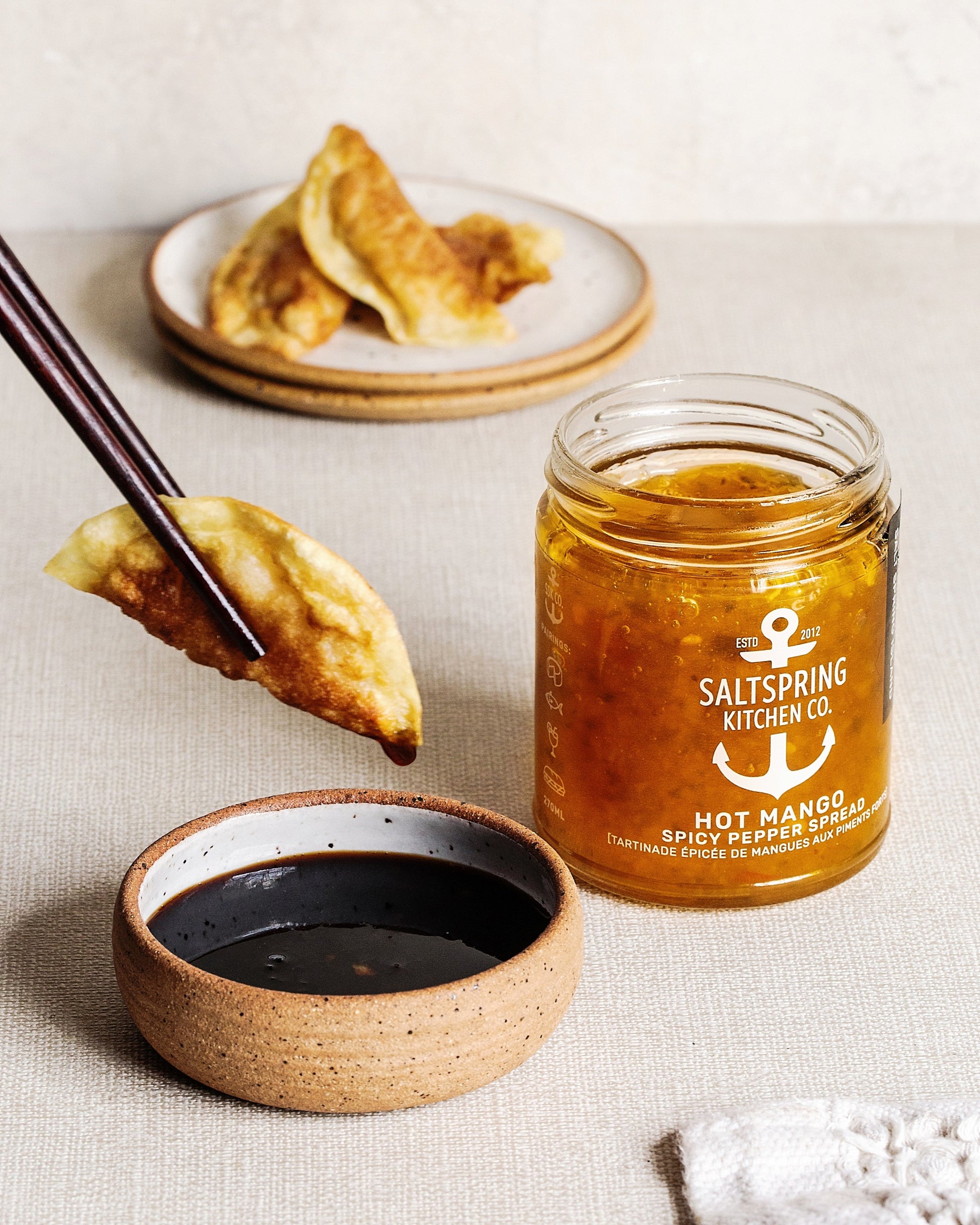 Salt Spring Kitchen Company Hot Mango Spread with dumplings