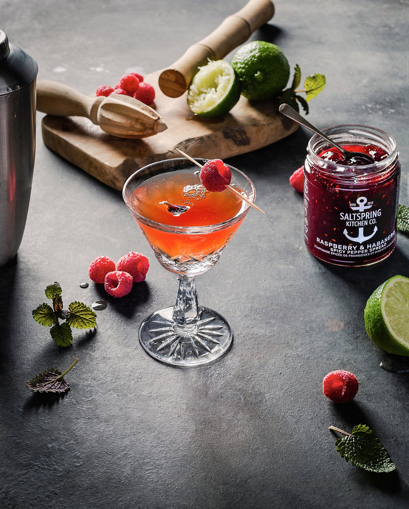 Salt Spring Kitchen Company Raspberry Habanero Spicy Pepper Spread  with Raspberry Cocktail